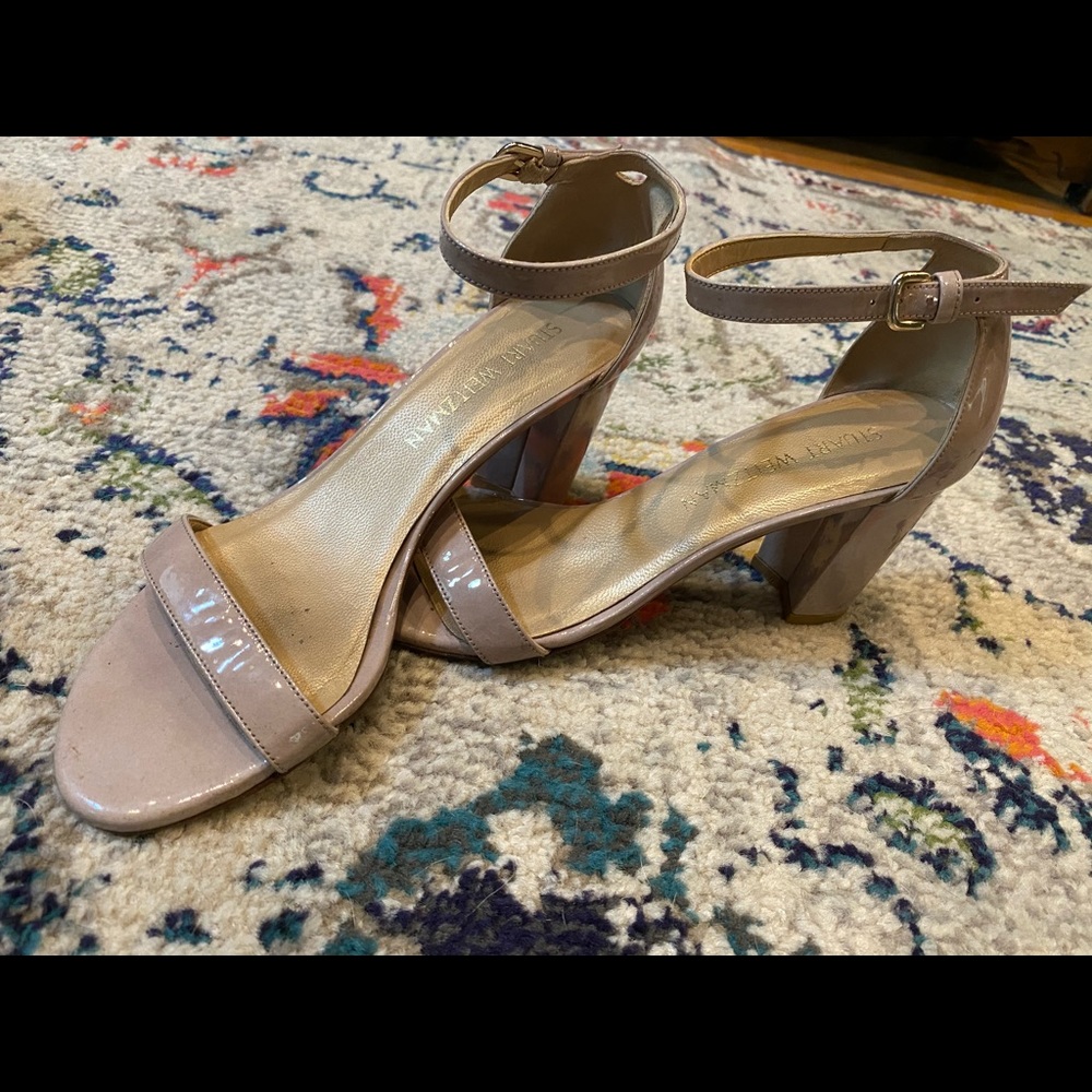 Stuart Weitzman Hush Aniline Block Heel Size 6.5 - image 1